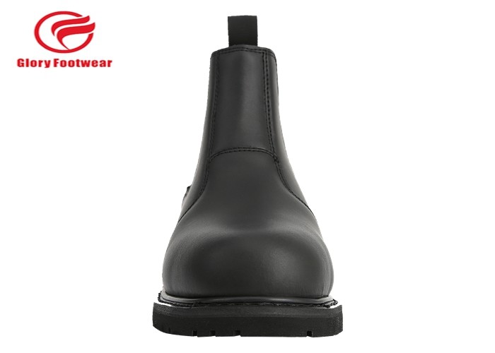 Rubber Sole Fashion Working Goodyear Welt Safety Shoes Plastic Toe With Genuine Leather