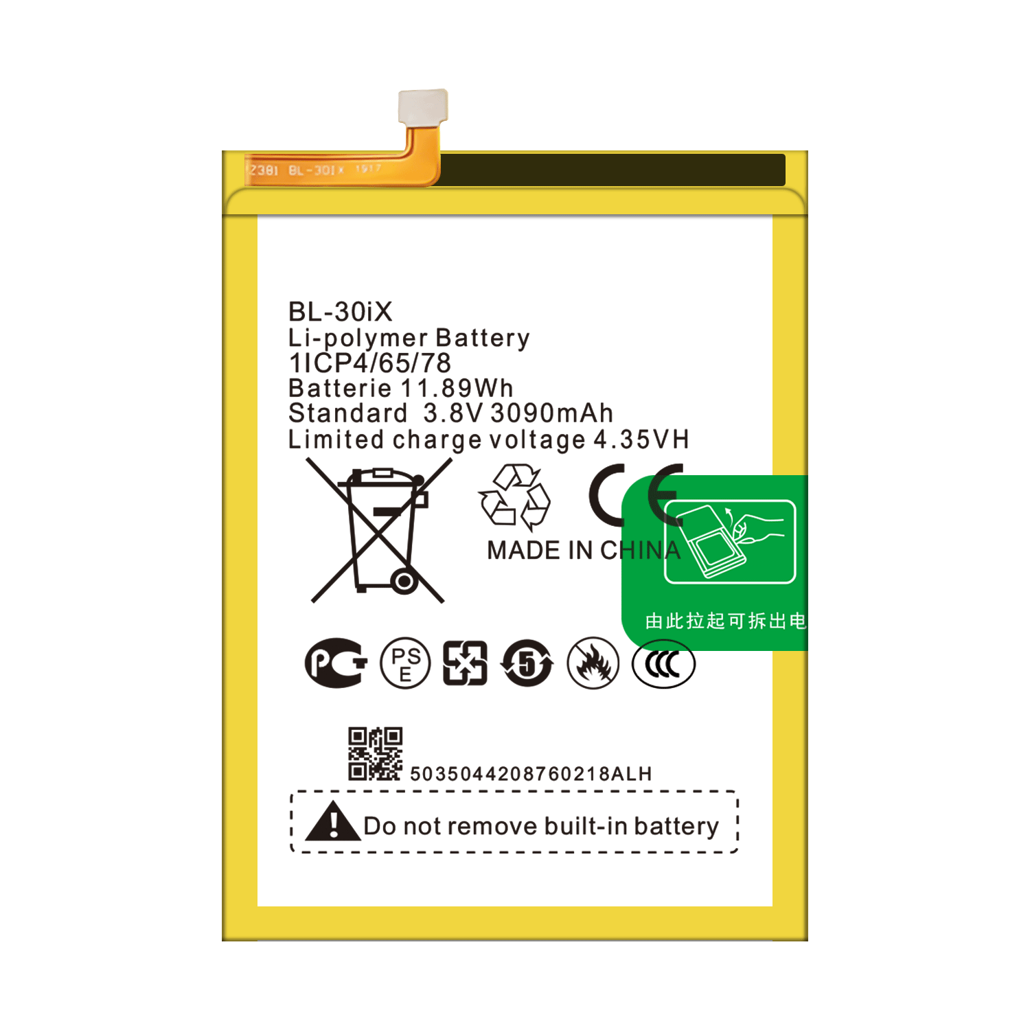 BL-30iX Replacement Mobile Phone Batteries for Infinix X552 Zero 3 3.8V 3090mAh