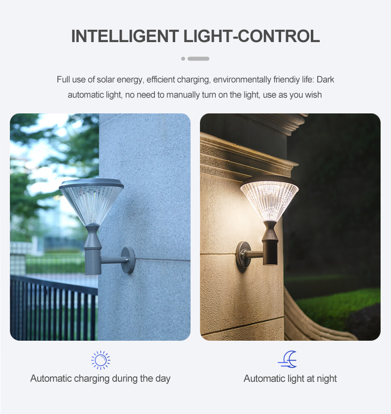 Die Cast Aluminum 20w Wall Mounted Solar Light outdooer wall lamp With 3.2v 8000mAh Battery