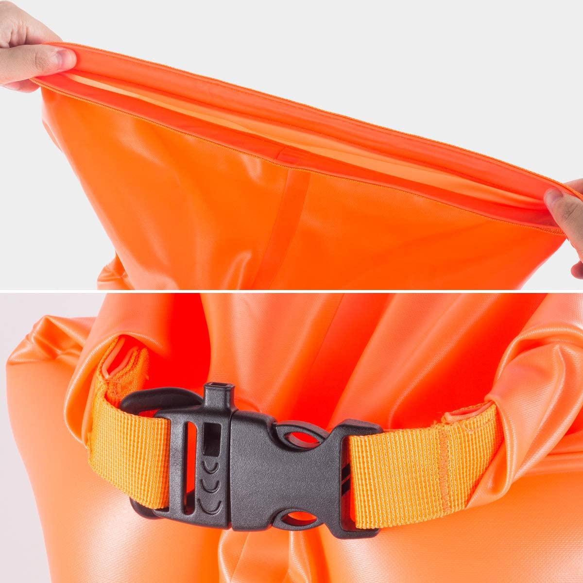 28L Triathlon Swimming Buoy 190T Nylon Inflatable Float With Dry Bag
