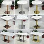 Round or Square Marble Top Gold Metal Base Coffee Table Bistro table