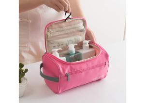 Wholesale Polyester Travel Toiletry Bag OEM / ODM Service Pink Color For Ladies from china suppliers