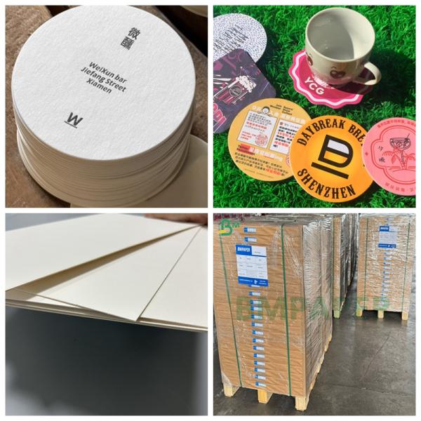 Wood Pulp 1mm 2mm Absorbent Posavaso Sheets Paper For Beermat 70 x 100cm