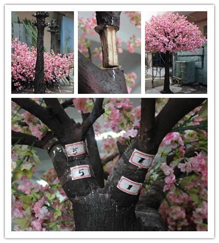 UVG 3.5m tall artificial decorative trees with pink cherry blossoms for garden landscaping CHR028