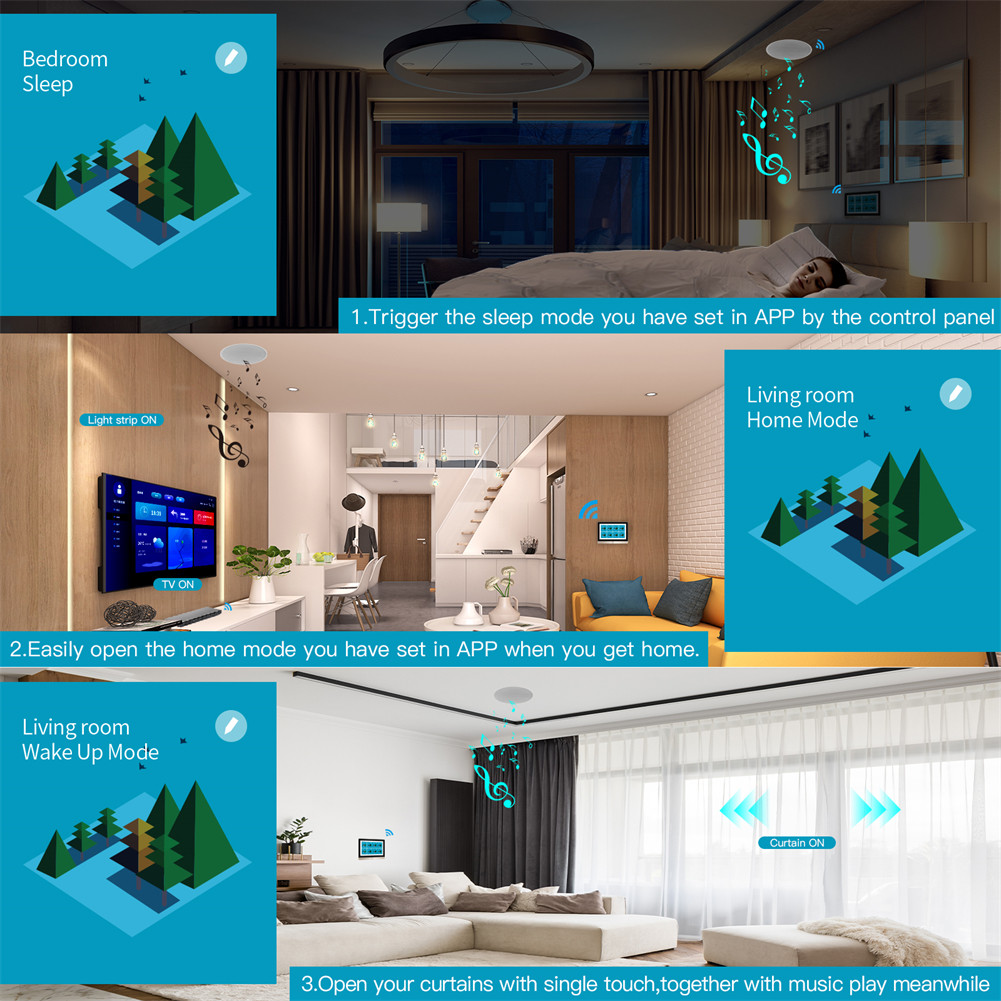 Tuya Smart Home Security Background Music System Wall Amplifier Central Control Panel