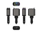 Retractable Cable 4 In 1 USB Car Charger 120W Fast Car Phone Charger