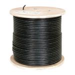 UTP Outdoor Cat6 Cable 23AWG Solid Copper 4 Pair PE Jacket Black 305Mtr