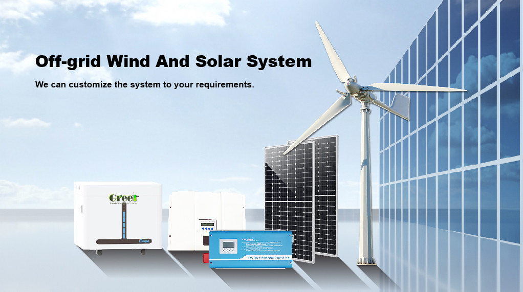 24 Hours Lithium Ion Off Grid Solar System Monocrystalline Silicon Panels MPPT/PWM Controller 48VDC
