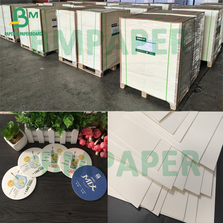 Pure Woodpulp White Board Uncoated Coaster Board 0.7mm Beer Mat Board