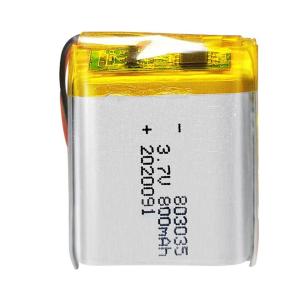 Wholesale 3.7V 800mah 803035 Lithium Polymer Battery Pack 500times Cycle Life from china suppliers