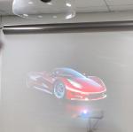 Transparent Holographic Rear Projection Film on Storefront Glass for Window