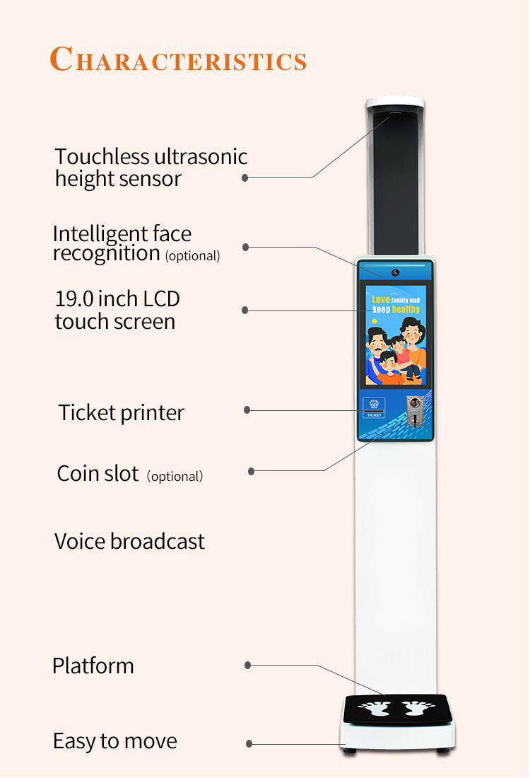 Large Lcd Display Body Weight And Height Scale With Rs232 Serial Port