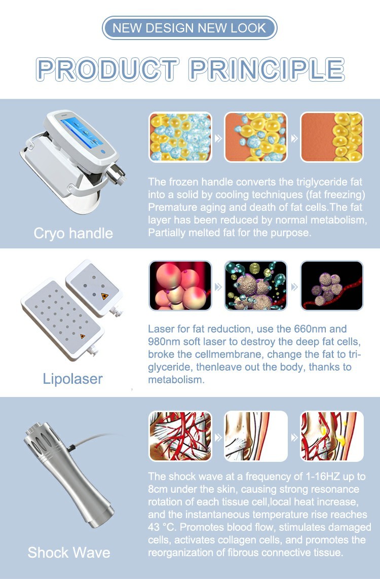 9 In 1 40k Ultrasonic Cavitation 660nm-980nm Cryolipolysis Slimming Machine