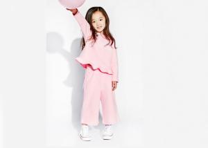 Wholesale Pretty Cotton Little Girls Sleepwear Set , Girls Sweat Suits Petal Shaped Hem from china suppliers
