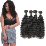 Authentic Long Deep Wave Hair Bundles , Full Deep Wave Human Hair Weave