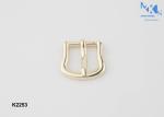 Fashion Design Metal Shoe Buckles , Shine Gold Center Bar Buckle Custom Logo