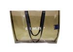 Custom ladies pvc handbag transparent pvc tote bag with printed logo clear beach