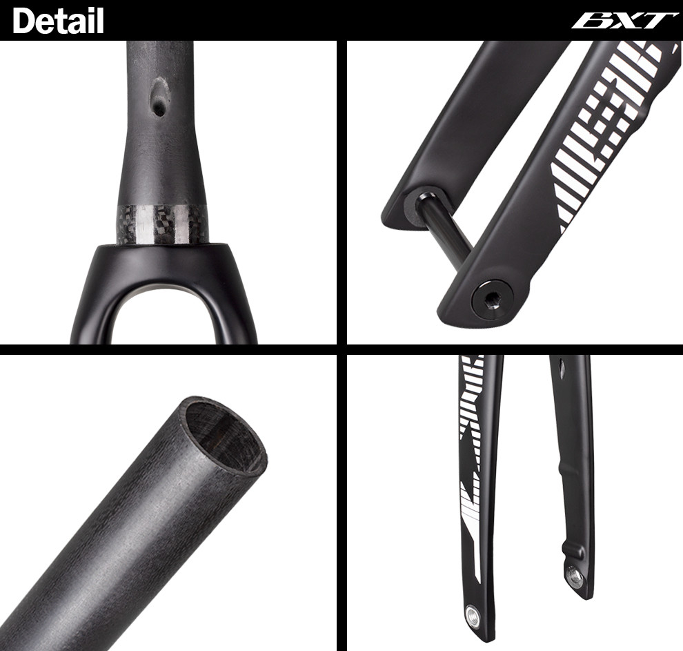 300mm Tube Carbon Road Bike Fork Aero Shaping Flat Mount Hard Disc Brake Front Fork