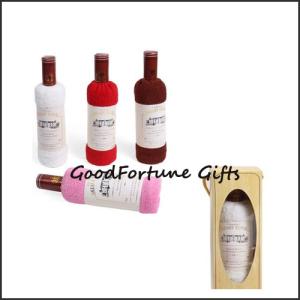 Wholesale promotional creative bottle design cotton towel wedding birthday festival gift from china suppliers