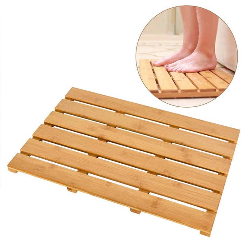 Stable Design Non-Slip Bamboo Bathroom Mat with Customized Logo and CE / EU Certificate