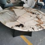 Royal Italian Contemporary Luxury Dining Table Stone Marble tabletop D1500x750mm
