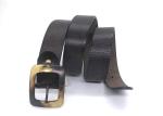 1-1/2" Men's 100% Italian Cow Leather Belt With Antique Patina Pin Buckle