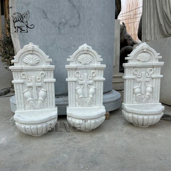 Marble Church Baptismal Font Catholic Holy Water Font Wall Hanging Fountain