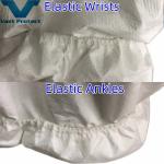 Disposable White Blue Strip Micro Film Suit Without Boots-Cover with Durable