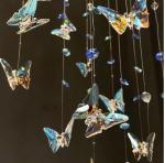 Luxury Artistic Butterfly Glass Ceiling Light Chandeliers For Hotel Villa