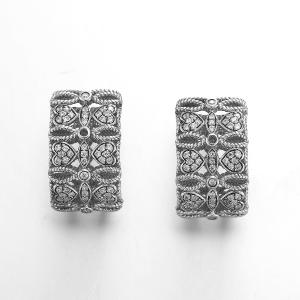Wholesale Knot And Heart Surrounded 925 Silver CZ Earrings White Gold Earrings from china suppliers