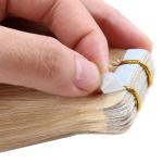 #60 Lightest Blonde Real Human Hair Tape In Extensions Straight Texture