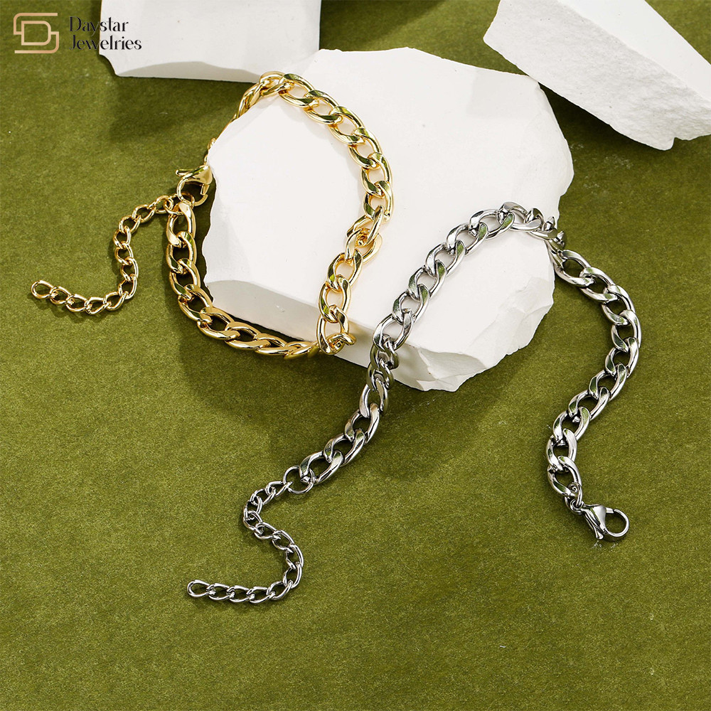 Men Stainless Steel Bracelet , Contemporary Hip Hop Cuban Link Bracelet