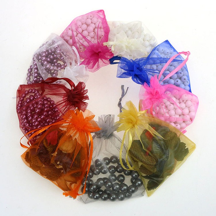 factory price beautiful cheap gift organza drawstring bag gift pouch Jeweller bag