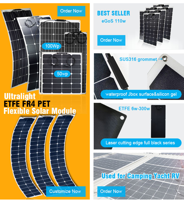 240w Semi Flexible solar module sun power solar panel kit supplier solar thin film For Electric Car Sailboat Rv Yacht