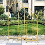 Gold 25mm Aluminum Alloy Tube Floral Wedding Backdrop Stand with Accessories and