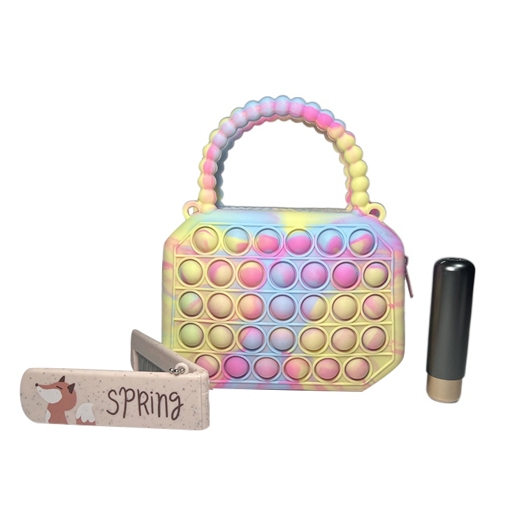 Silicone Children Cartoon Mini Kids Bubble Toy Crossbody Pop It Purse for Girls