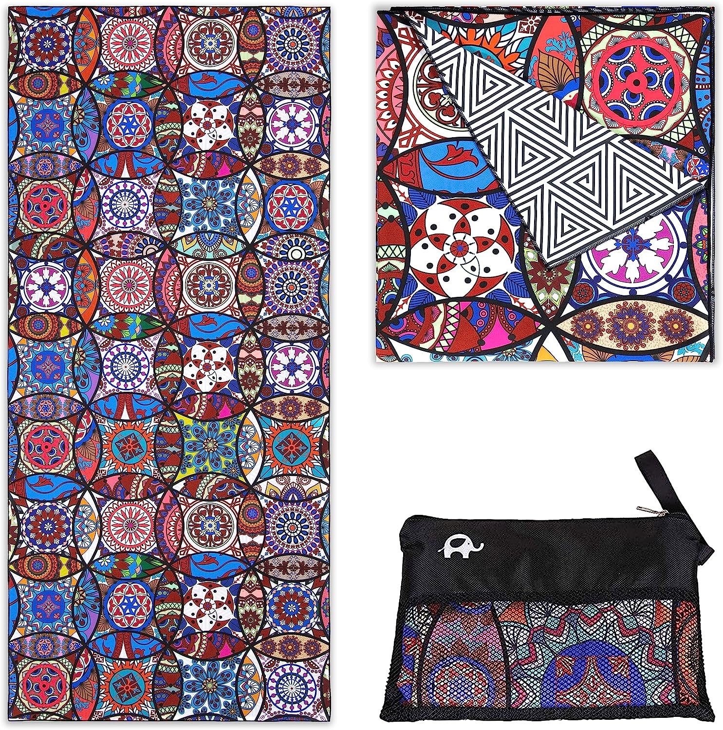 Personalized Microfiber Sand Free Custom RPET Custom Beach Towel With Zipper Pocket