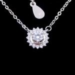 Romantic Cute Accessory Silver Cubic Zirconia Necklace For Girls / Silver 925