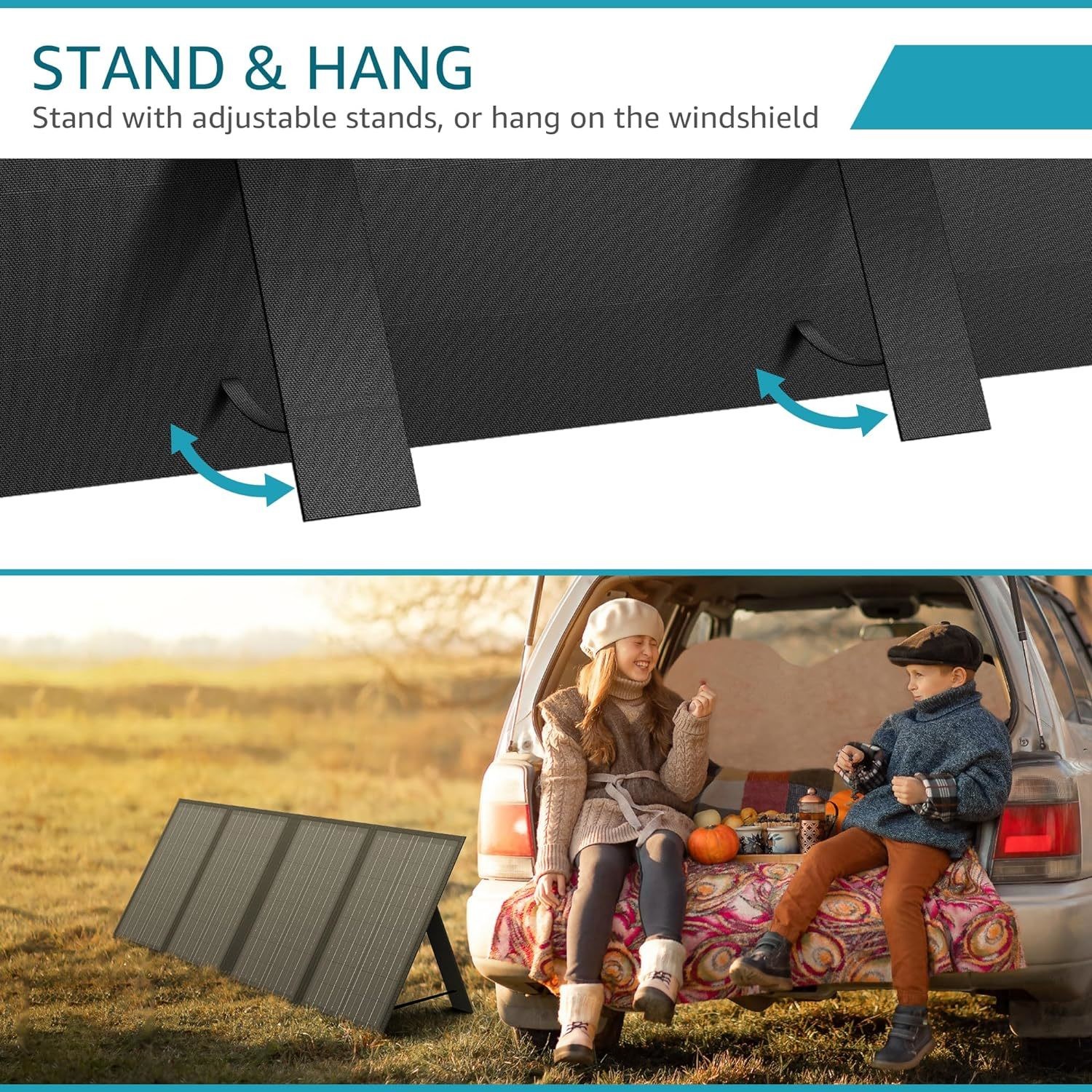 Waterproof Foldaway Solar Travel Bag Lightweight and Portable 2 Panels