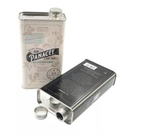 Wholesale Manufacturers Wholesale Custom Rectangular Wine Cans Stainless Steel Vodka Wine Cans Wine Box Packaging Metal Cans from china suppliers