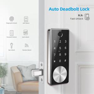 Wholesale 6V Electronic Fingerprint Front Door Lock Silver Color Zinc Alloy For Airbnb from china suppliers