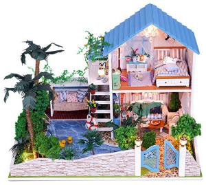 Wholesale Dollhouse, DIY Lights plush House, Wooden Model, Luxury villas, Seaview, building model from china suppliers
