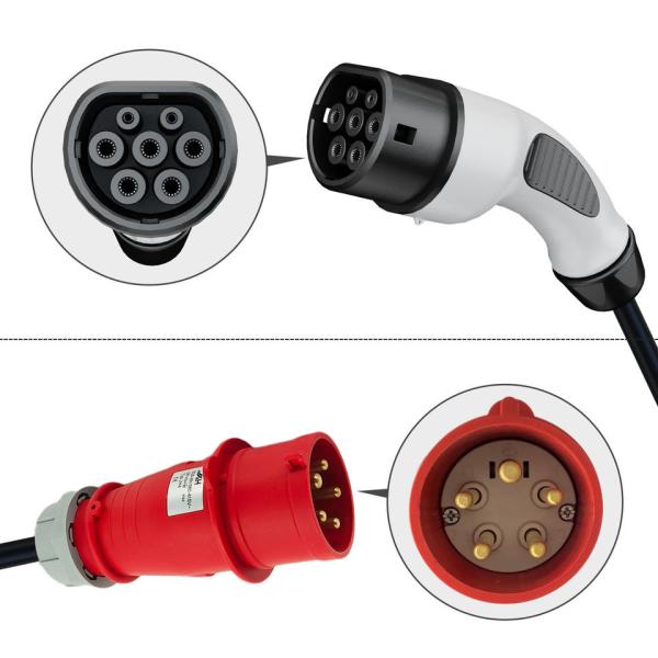 ABS PC Material Portable EV Charger 110V-240V Output 6A-16A