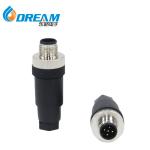 M12 8 Pin Male Assembly Cable Plug, 180° Straight Male Assemble Type Plug