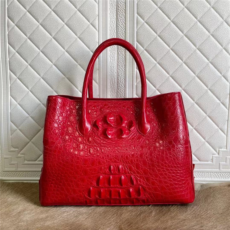 Exotic Crocodile Skin Women Totes Purse Authentic Alligator Leather Lady Large Shoulder Bag Female Working Handbag