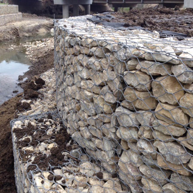 Woven Gabion Mesh Basket 2m X 1m X 1m Standard Size Galvanized Hexagonal