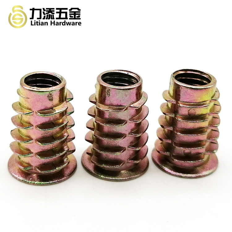 Zinc Alloy Furniture Insert Nut Connector M4x8 Cold Galvanized