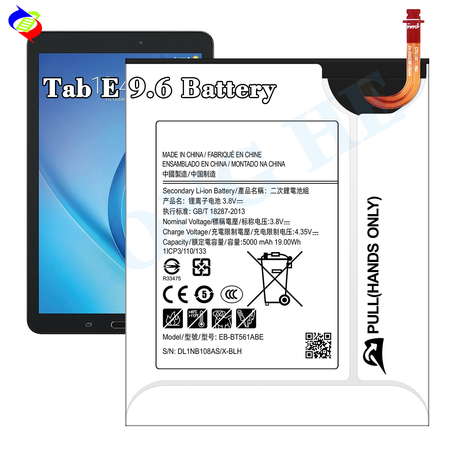 100% original replacement battery EB-BT561ABE for Samsung Galaxy Tab E 9.6 T560 T561 battery