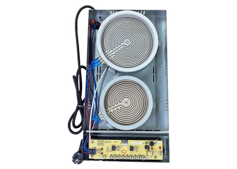 Metal Base 3KW Electric 2 Burner Ceramic Cooktop
