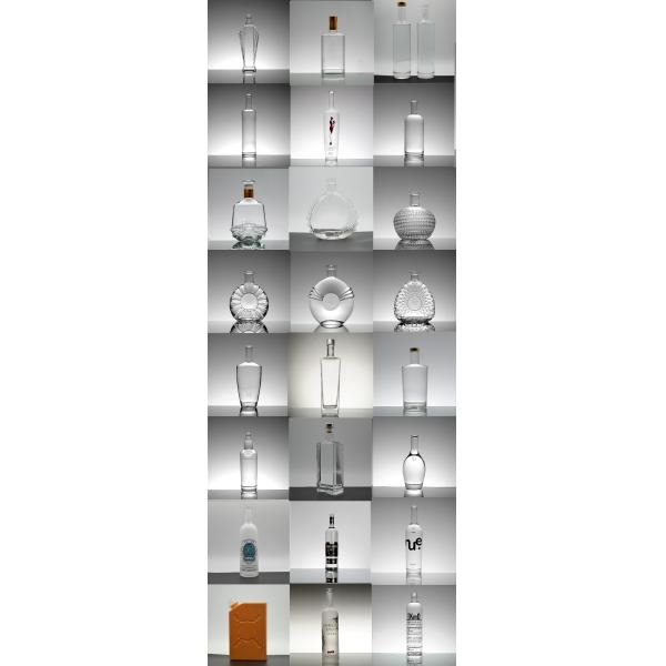 Customized Shape Inside Engraving 200ml 375ml Clear Bottle for Vodka Tequila Rum